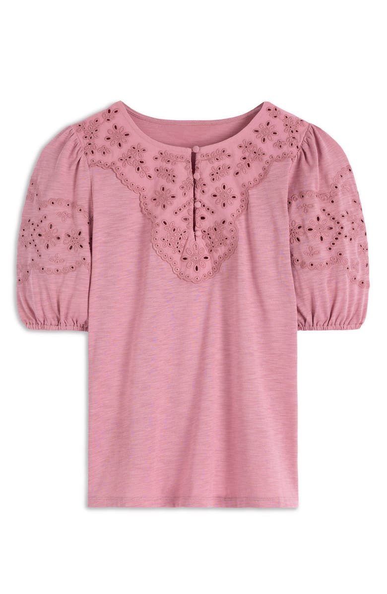 Boden Ada Eyelet Embroidery Knit Top, Alternate, color, Lilas