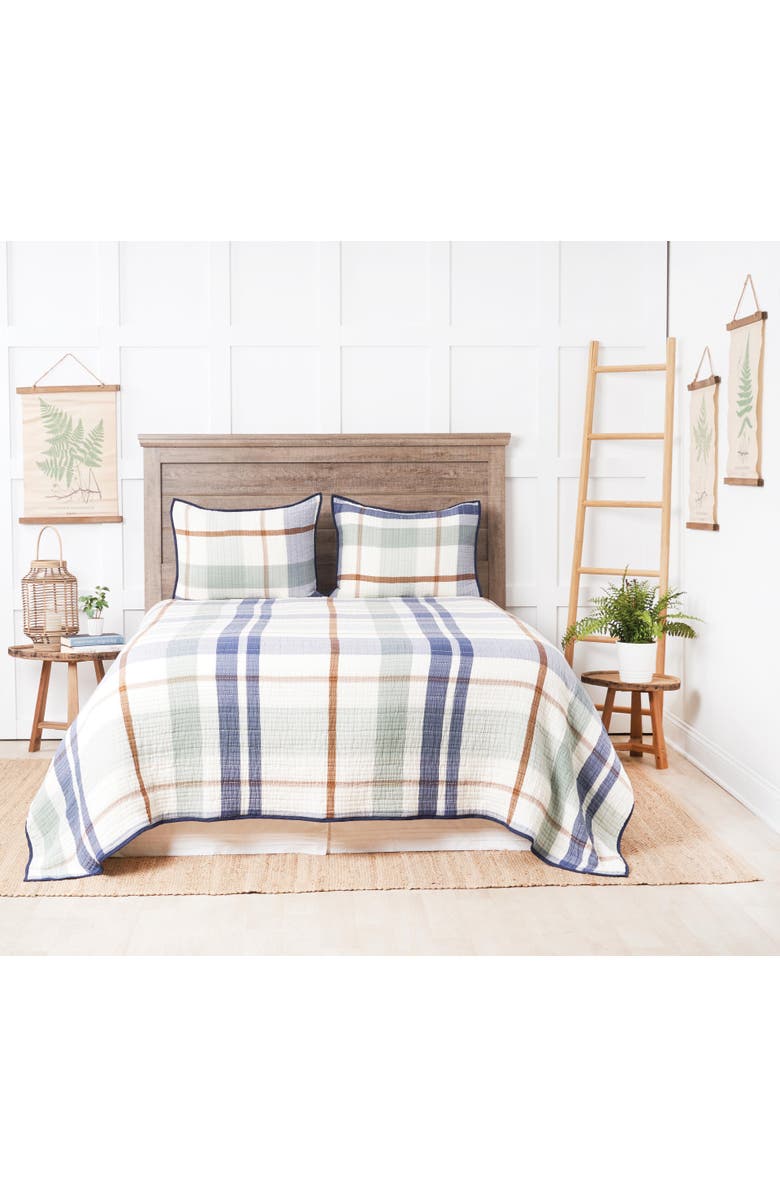 C&F Home Cypress Plaid Coverlet Set, Alternate, color, Blue