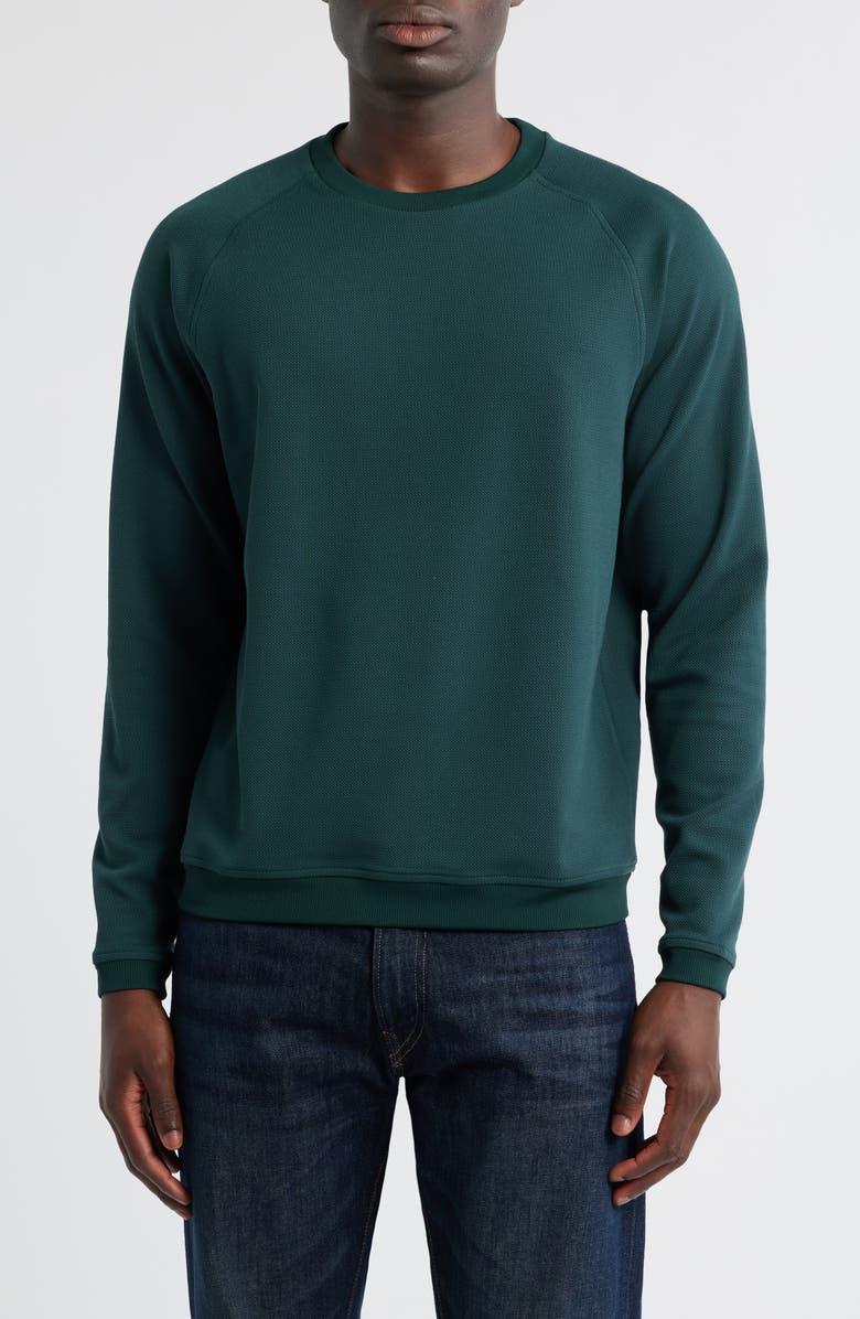 Peter Millar Cradle Performance Crewneck Top, Main, color, Nordic Pine
