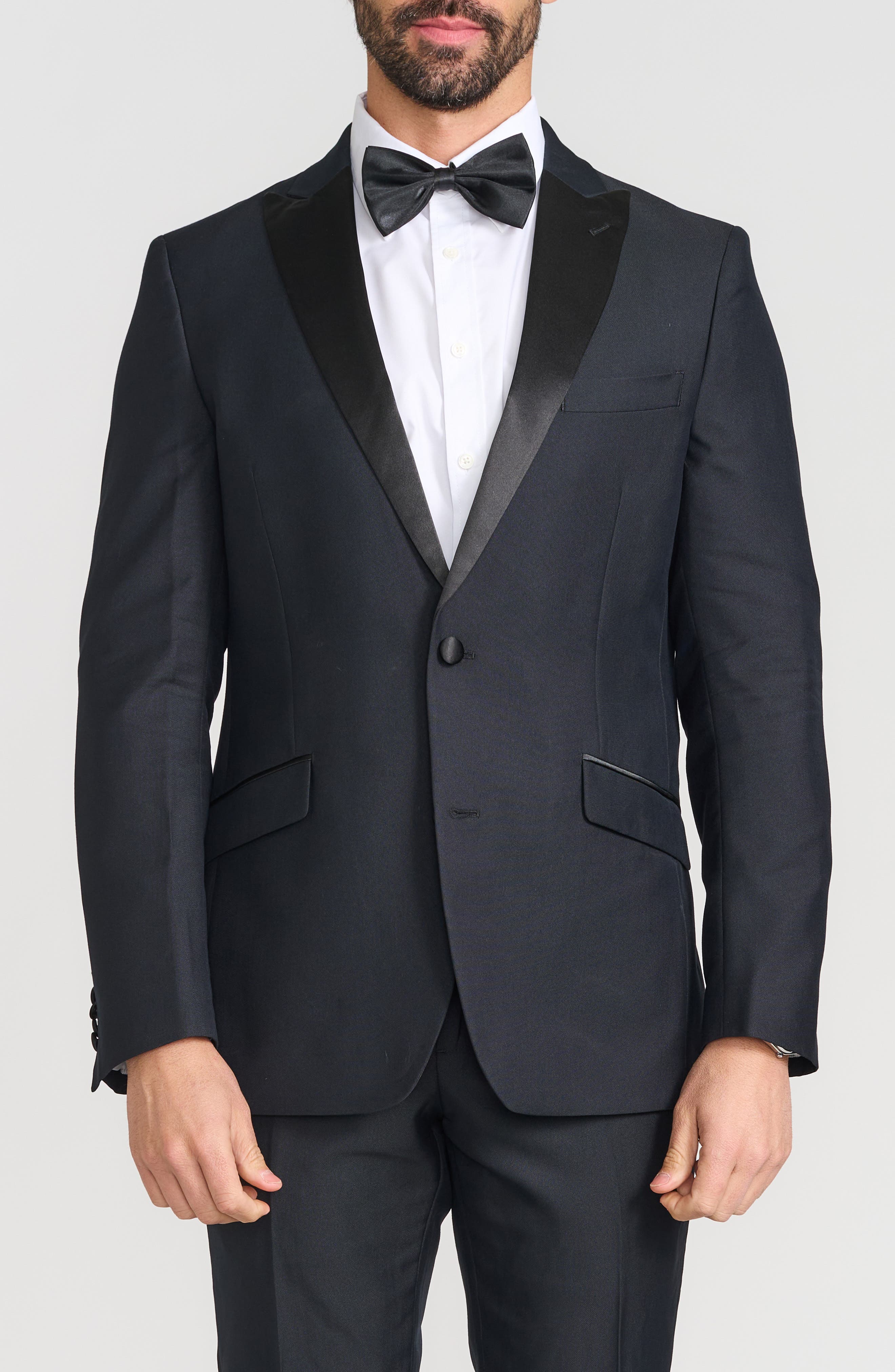 SAVILE ROW CO Peak Lapel Slim Fit Tuxedo Jacket