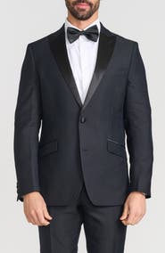 SAVILE ROW CO Peak Lapel Slim Fit Tuxedo Jacket
