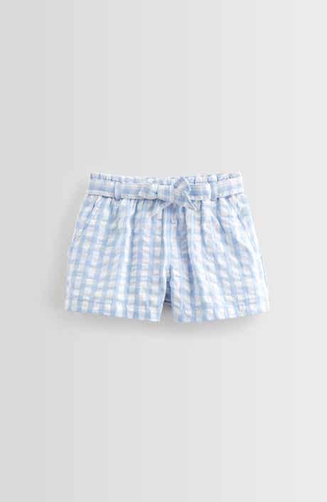 Nordstrom Kids' Belted Cotton Seersucker Shorts