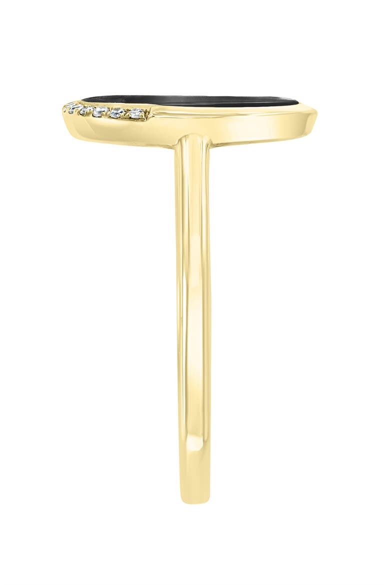 14K Yellow Gold Modern Onyx Diamond Ring, Alternate, color, 14K Gold