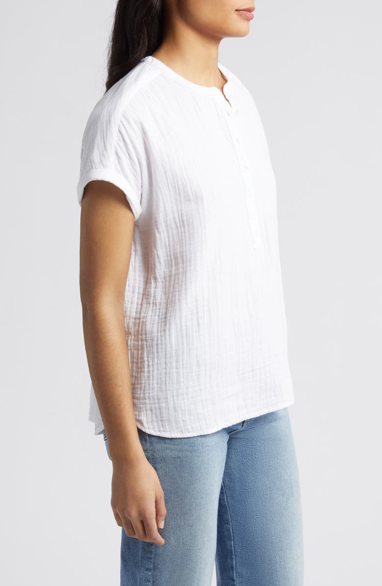 Caslon<sup>®</sup> Cotton Gauze Henley Top, Alternate, color,