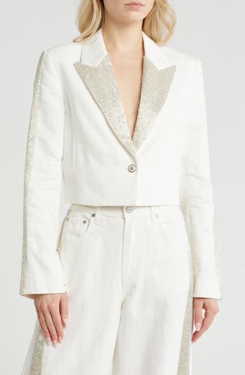 My Former Better Half Sequin Crop Blazer