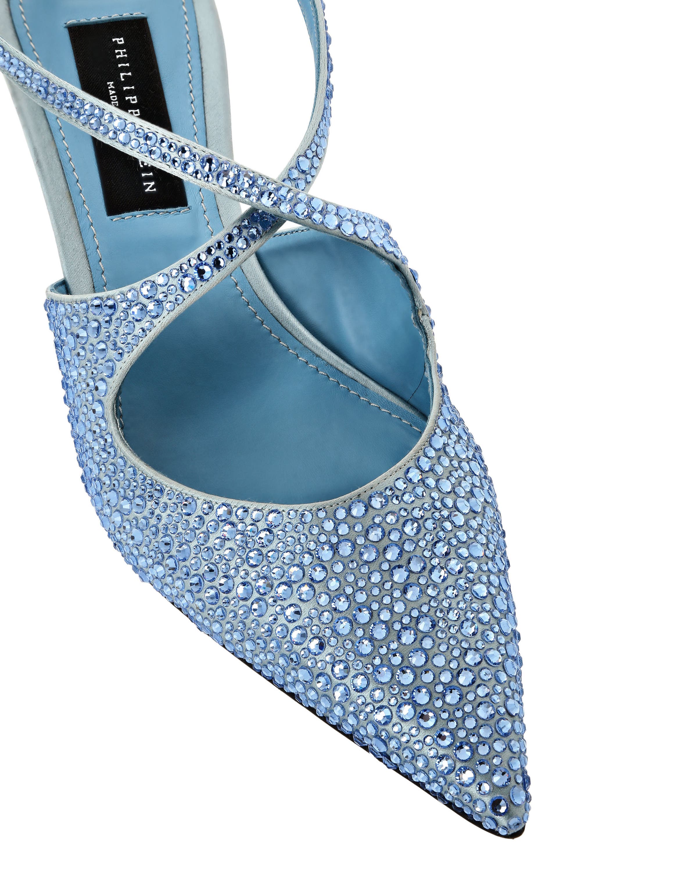 Slingback Shoes Strass Jewel Women, Alternate, color, lightblue