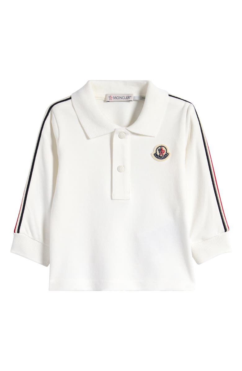 Moncler Kids' Long Sleeve Stretch Cotton Polo, Main, color, 