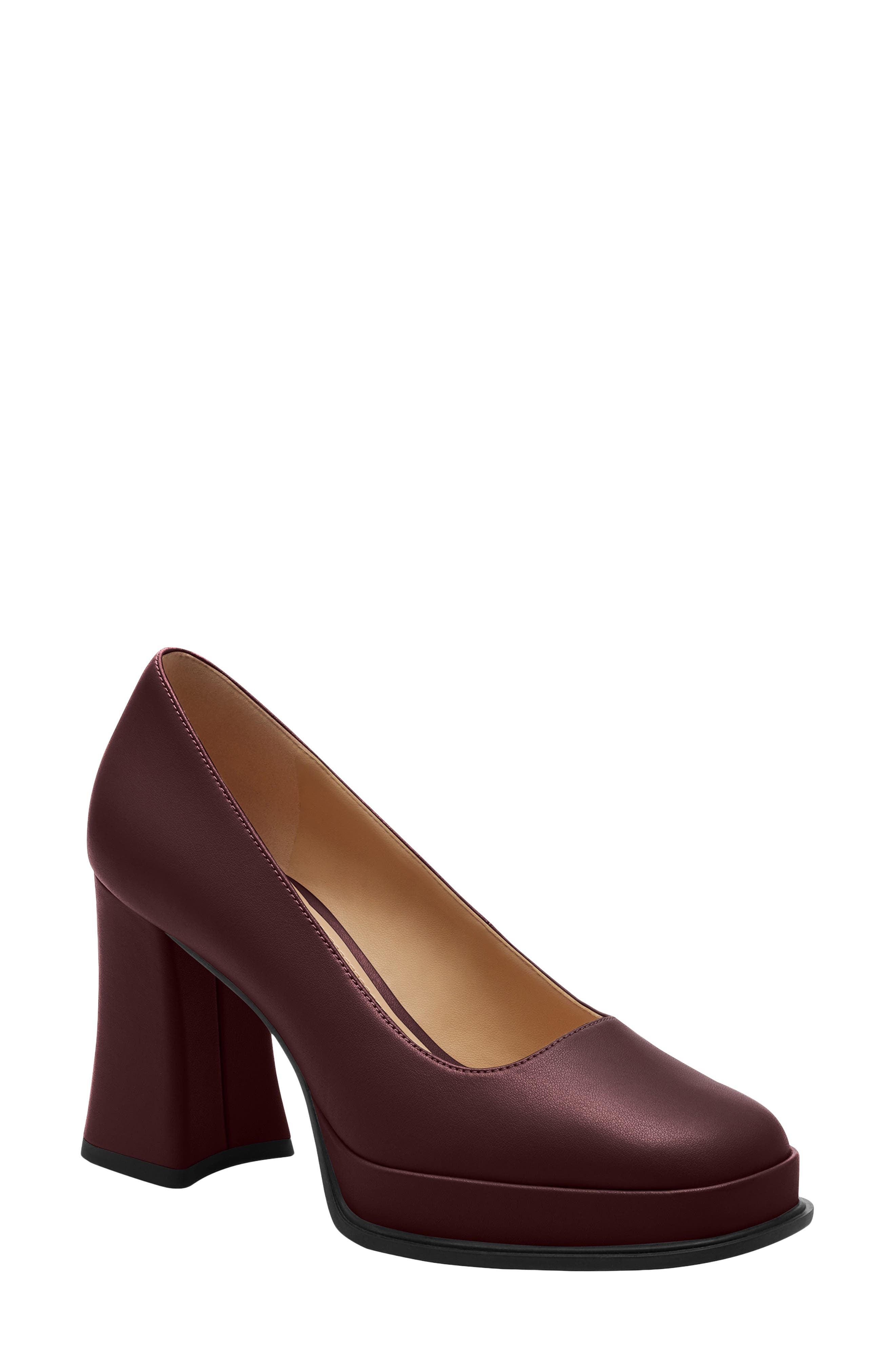 COACH Sculpted C Pump, Main, color, Merlot
