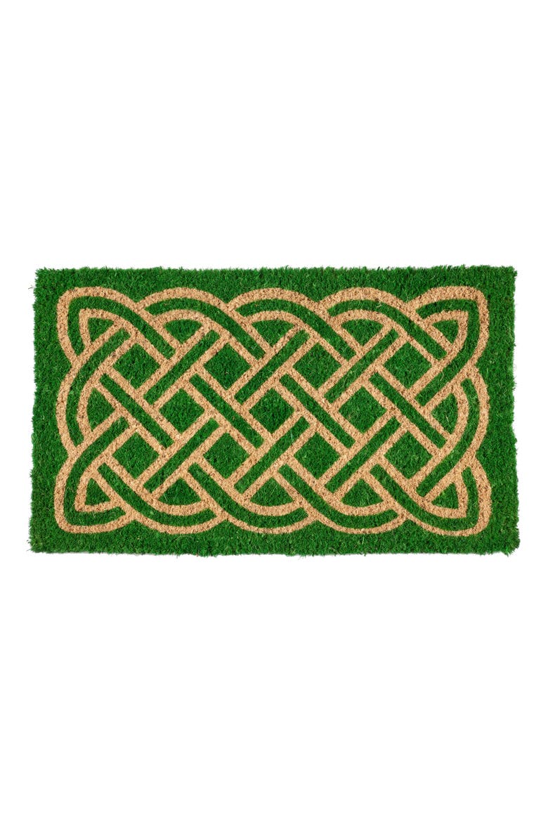 Celtic Knot Doormat, Main, color, GREEN
