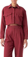 English Factory Boxy Crop Utility Shirt Jacket