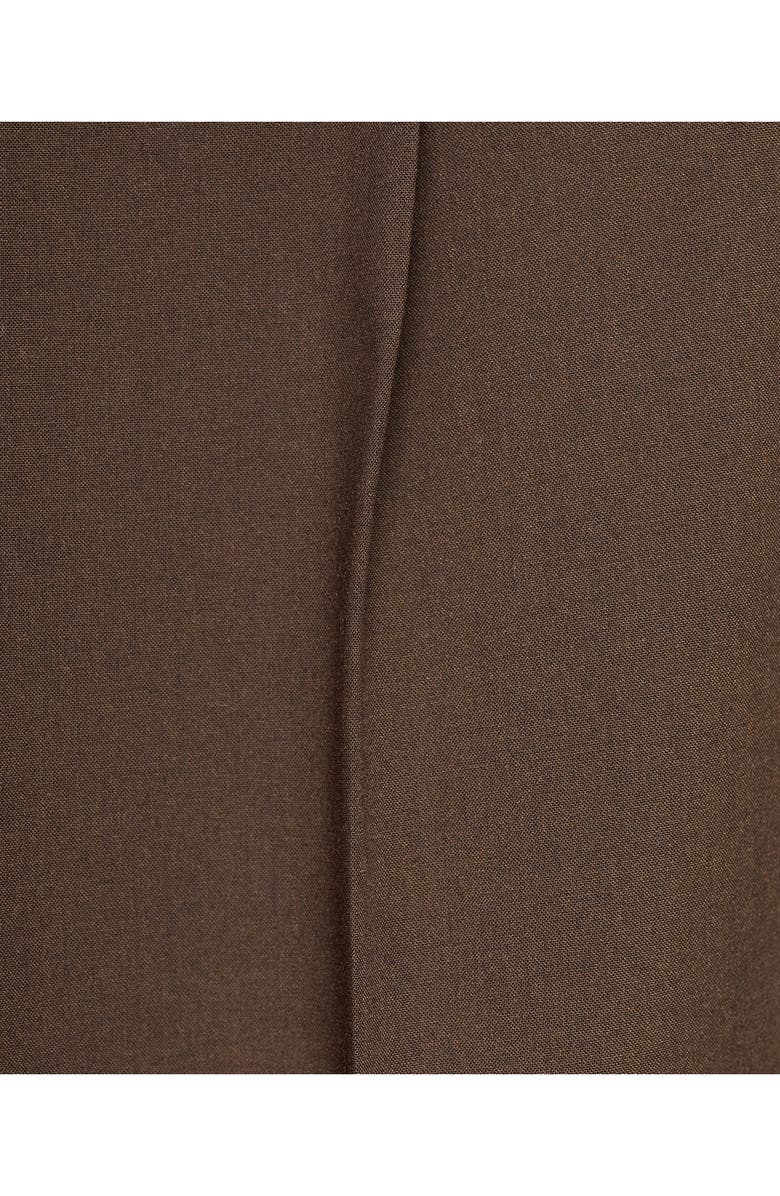 MANGO Pleated Wide Leg Pants, Alternate, color, Brown