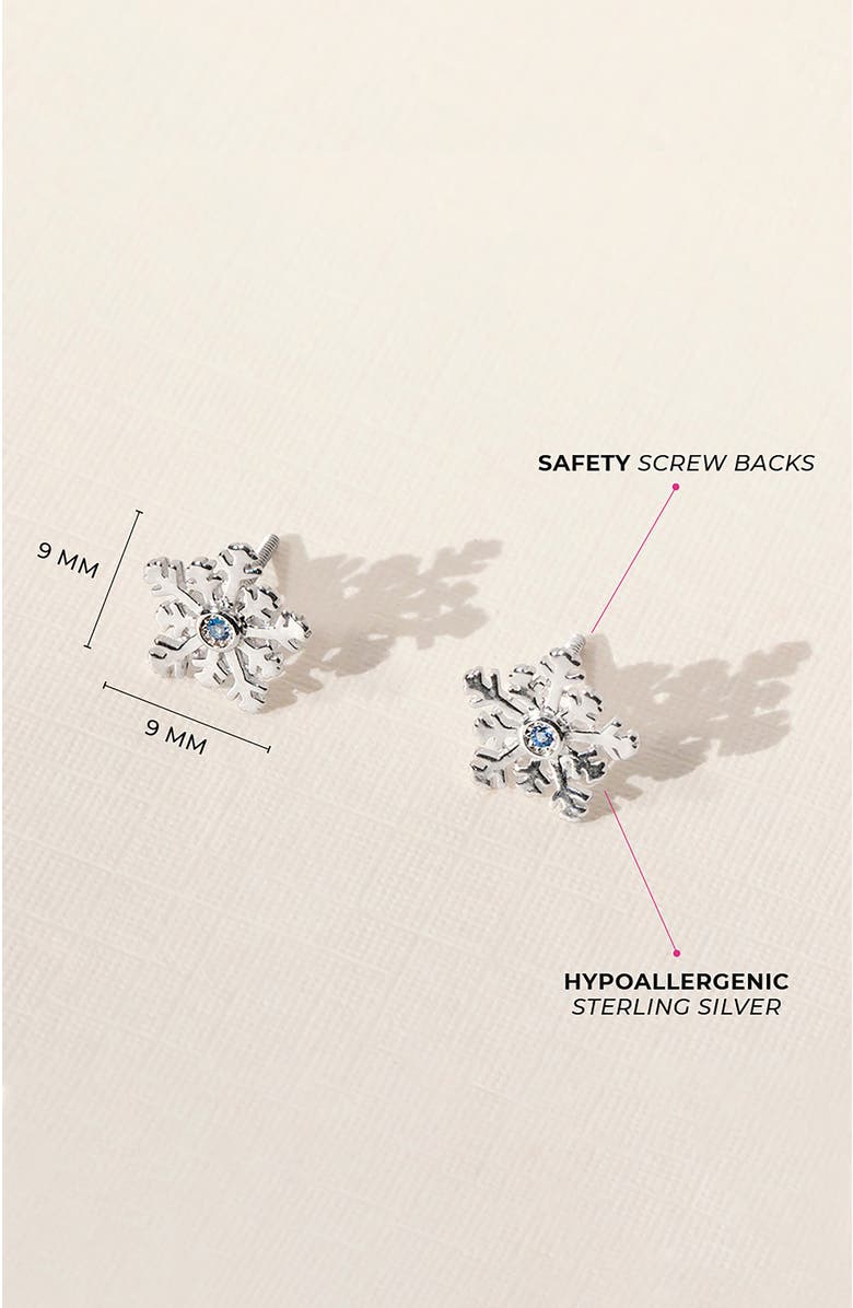 In Season Jewelry Winter Snowflake Earrings, Alternate, color, Blue