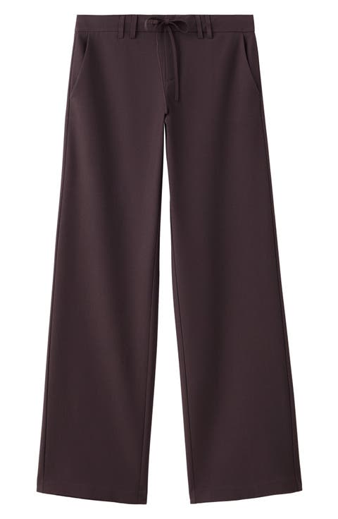 Straight Leg Trousers with Bow Detail