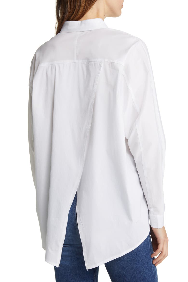 Hailey Oversize Stretch Poplin Shirt, Alternate, color, WHITE