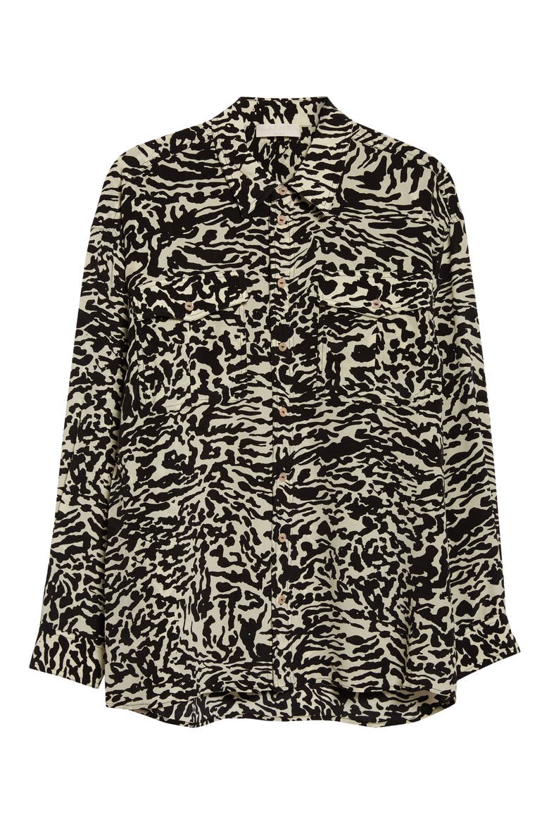 Soren Silk Button-Up Shirt, Alternate, color, SPOTTED JASPER