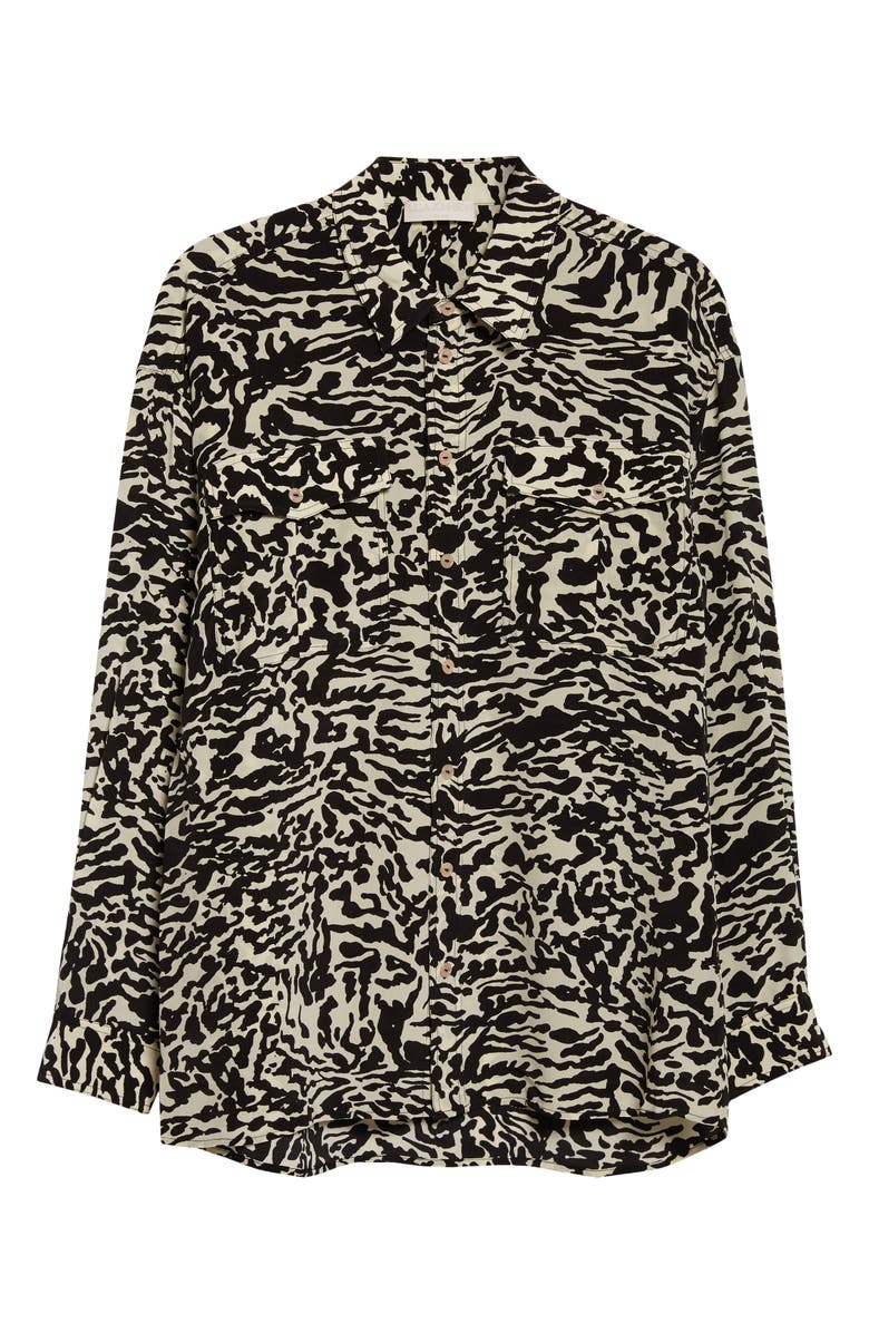 Ulla Johnson Soren Silk Button-Up Shirt, Alternate, color, Spotted Jasper