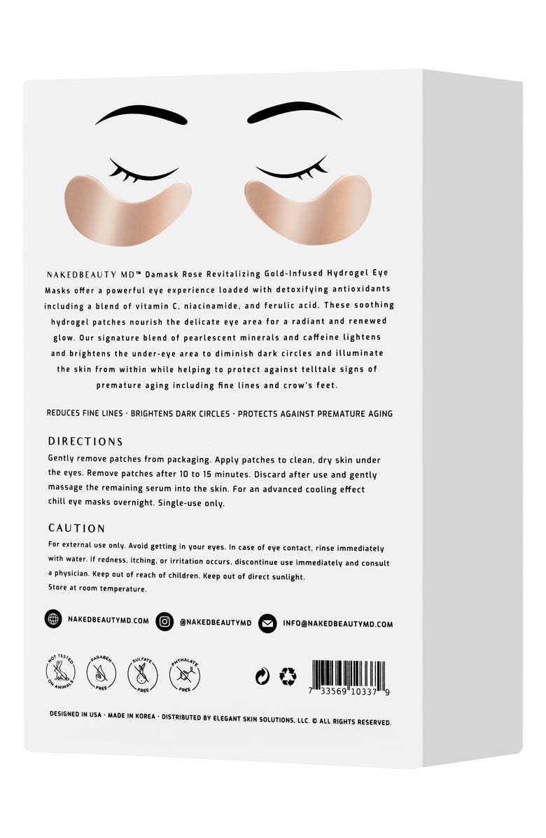 NakedBeauty MD 5-Pack Revitalizing Hydrogel Eye Masks, Alternate, color, 