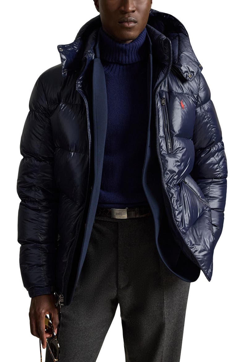 The Gorham Glossed Down Jacket, Main, color, NAVY GLOSS