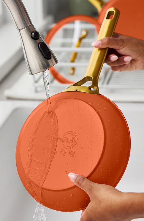 Greenpan Reserve Set Of 2 Ceramic Nonstick Frying Pans In Orange