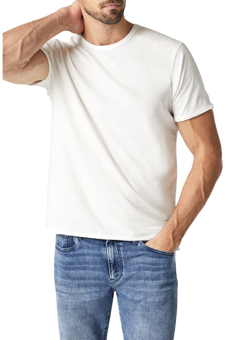 Raw Edge Cotton T-Shirt, Main, color, BLANC DE BLANC