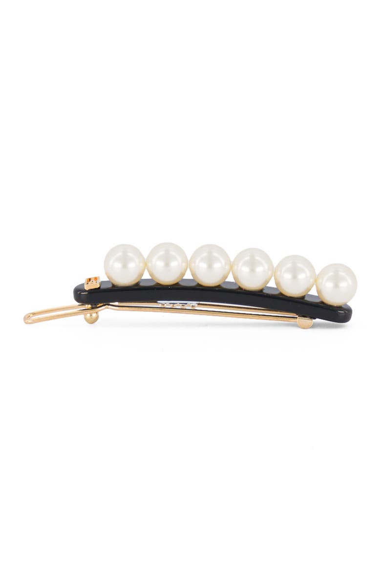 Pearl side barette hair clip, Alternate, color, black