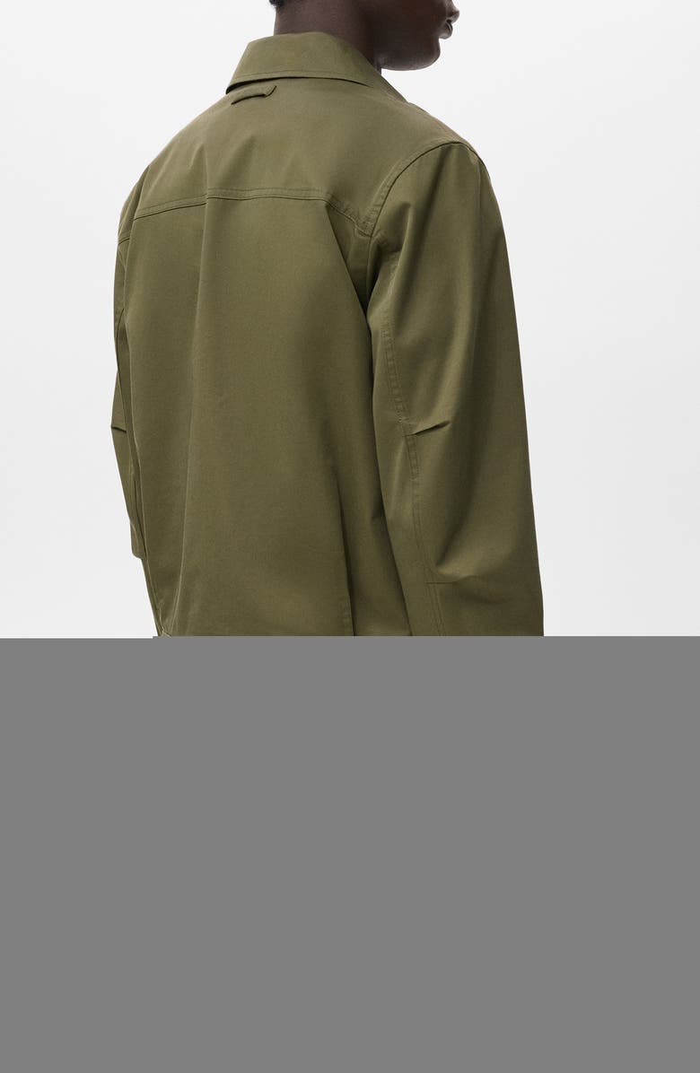 MANGO Cotton Blend Twill Zip Jacket, Alternate, color,