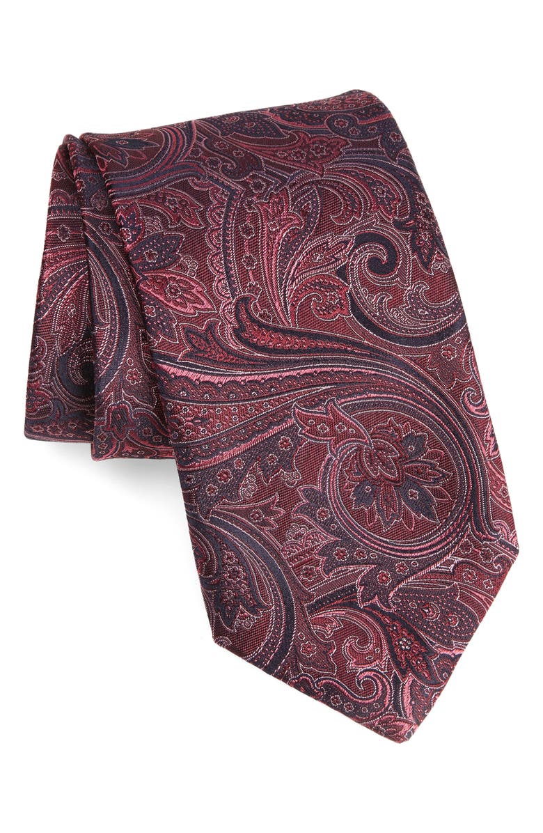Canali Paisley Silk Tie, Main, color,