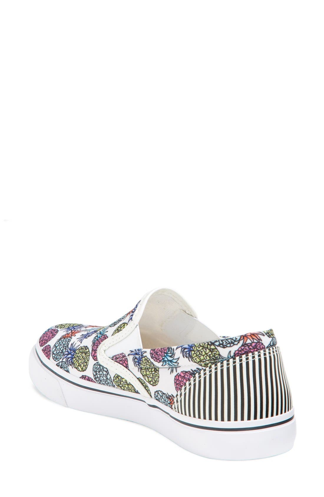 'Adele - Pineapple' Satin Slip-On Sneaker, Alternate, color, PINEAPPLE WHITE