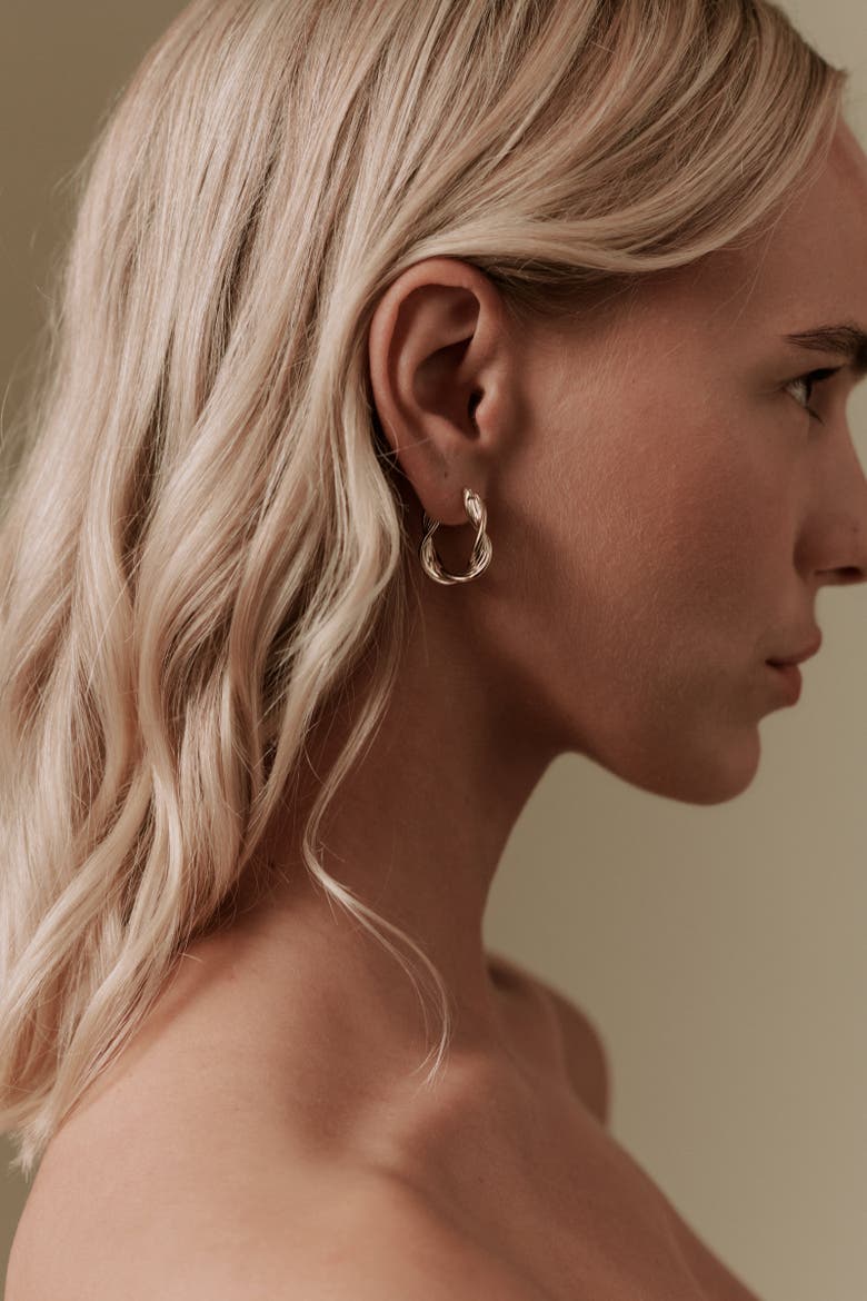 Sunny Twisted Hoops, Alternate, color, Recycled Gold Vermeil