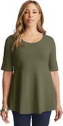 Jessica London Stretch Cotton Peplum Tunic