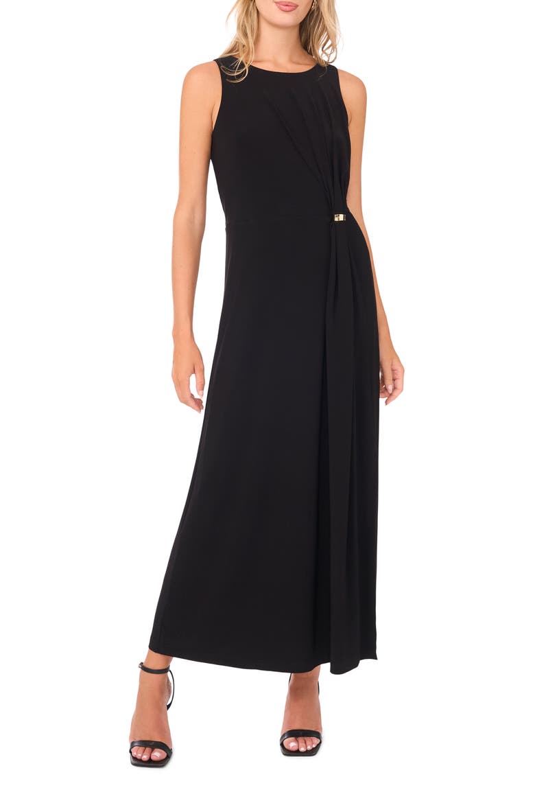 Gathered Twist Maxi Dress, Main, color, RICH BLACK