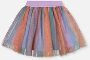 Deux par Deux Sparkle Mesh Overlay Lined Skirt