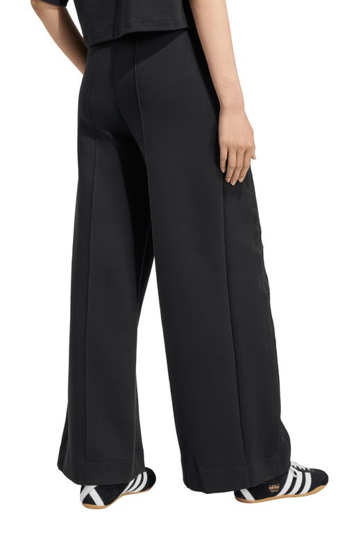 Adidas Originals Adidas Off Placed 3-stripes Wide Leg Sweatpants In Black