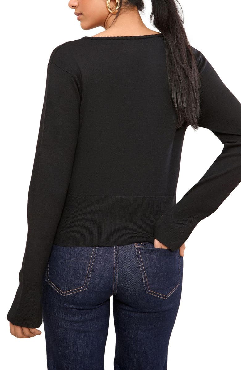 Friends Like These Tie Front Cardigan, Alternate, color, Black