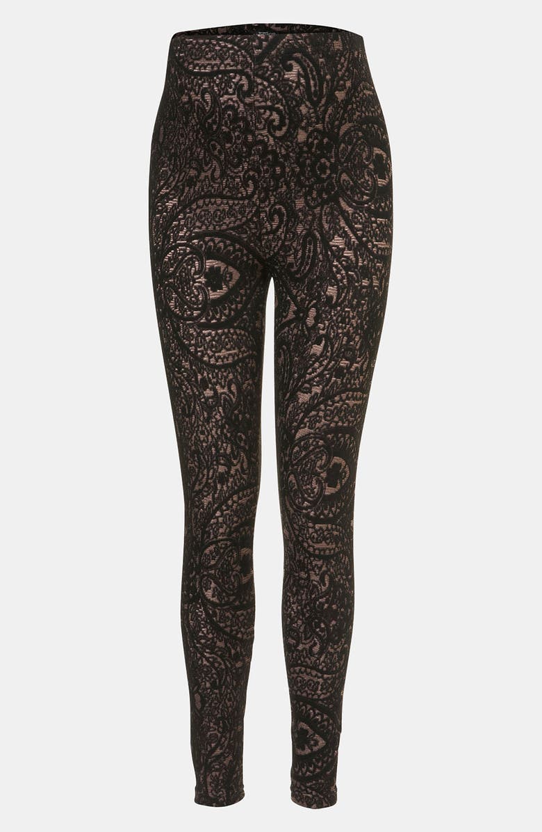 Topshop Lace Maternity Leggings, Main, color, 