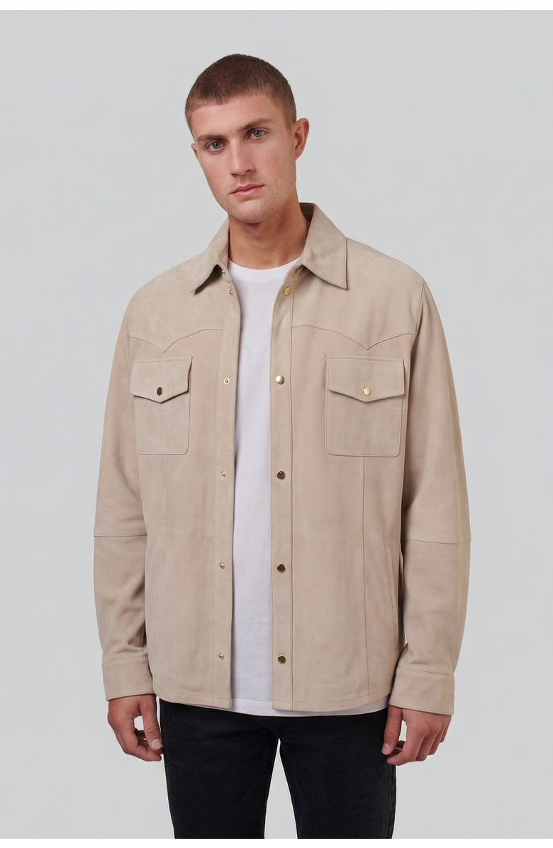 FURNIQ UK Jett Suede Shirt Jacket, Alternate, color, Beige
