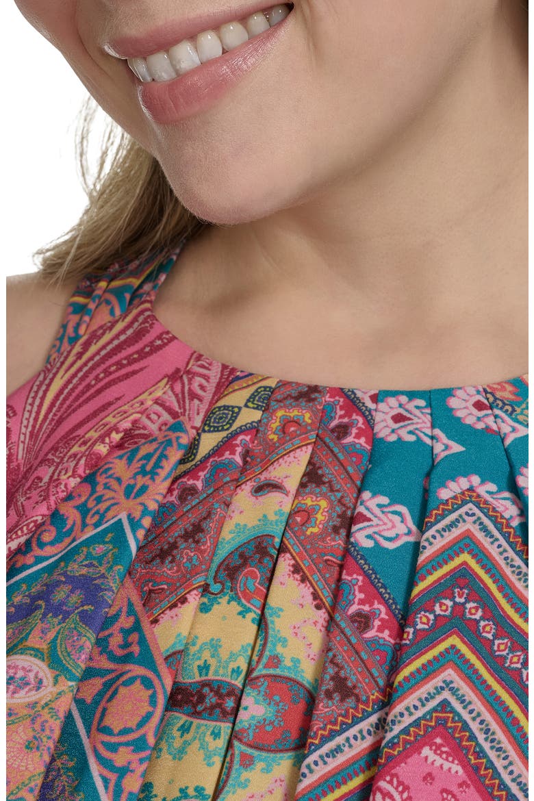 Mixed Scarf Print Sleeveless Maxi Dress, Alternate, color, PINK MULTI