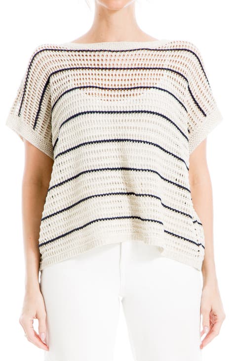 Pointelle Short Sleeve Sweater