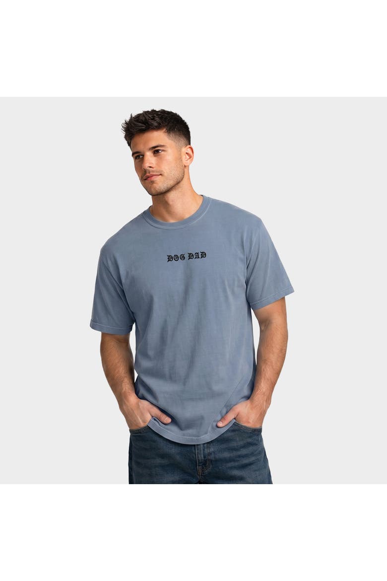Dog Dad Gothic Puff Garment Dyed T-Shirt, Main, color, Blue Jean