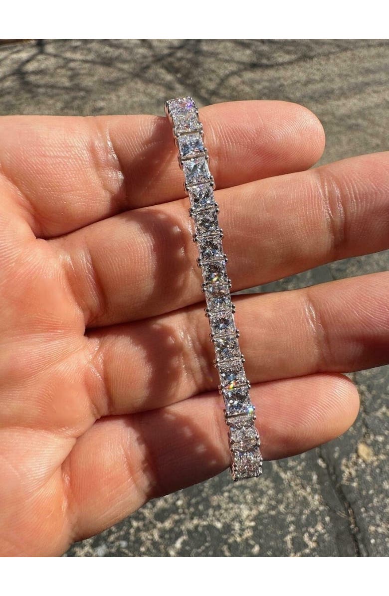 Bliss Diamond 16.30Ct Princess Cut Diamond 7" Tennis Bracelet 14k Gold Lab Grown, Alternate, color, 