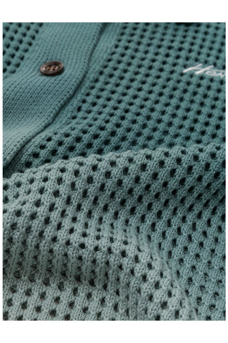 Ombré Open Stitch Button-Up Shirt, Alternate, color, GREEN