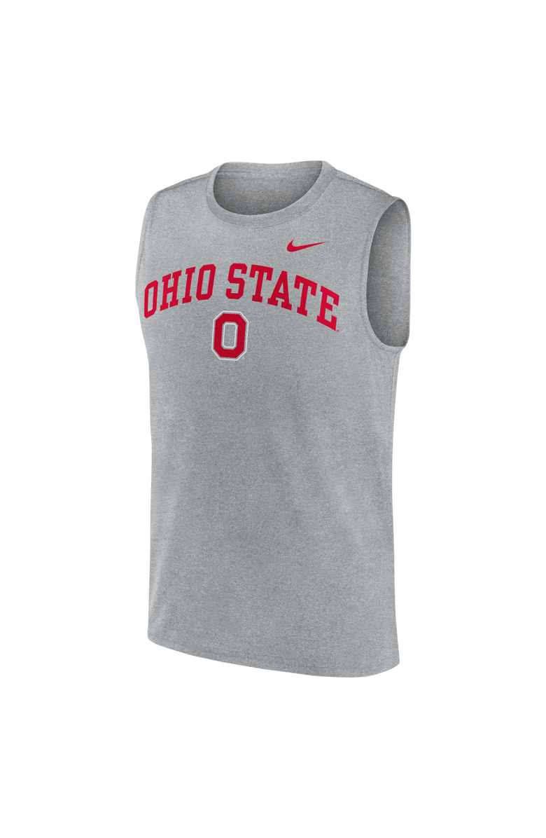 Nike Men's Nike Heather Gray Ohio State Buckeyes Primetime Legend Arch Dri-FIT Muscle Tank Top, Alternate, color, Heather Gray
