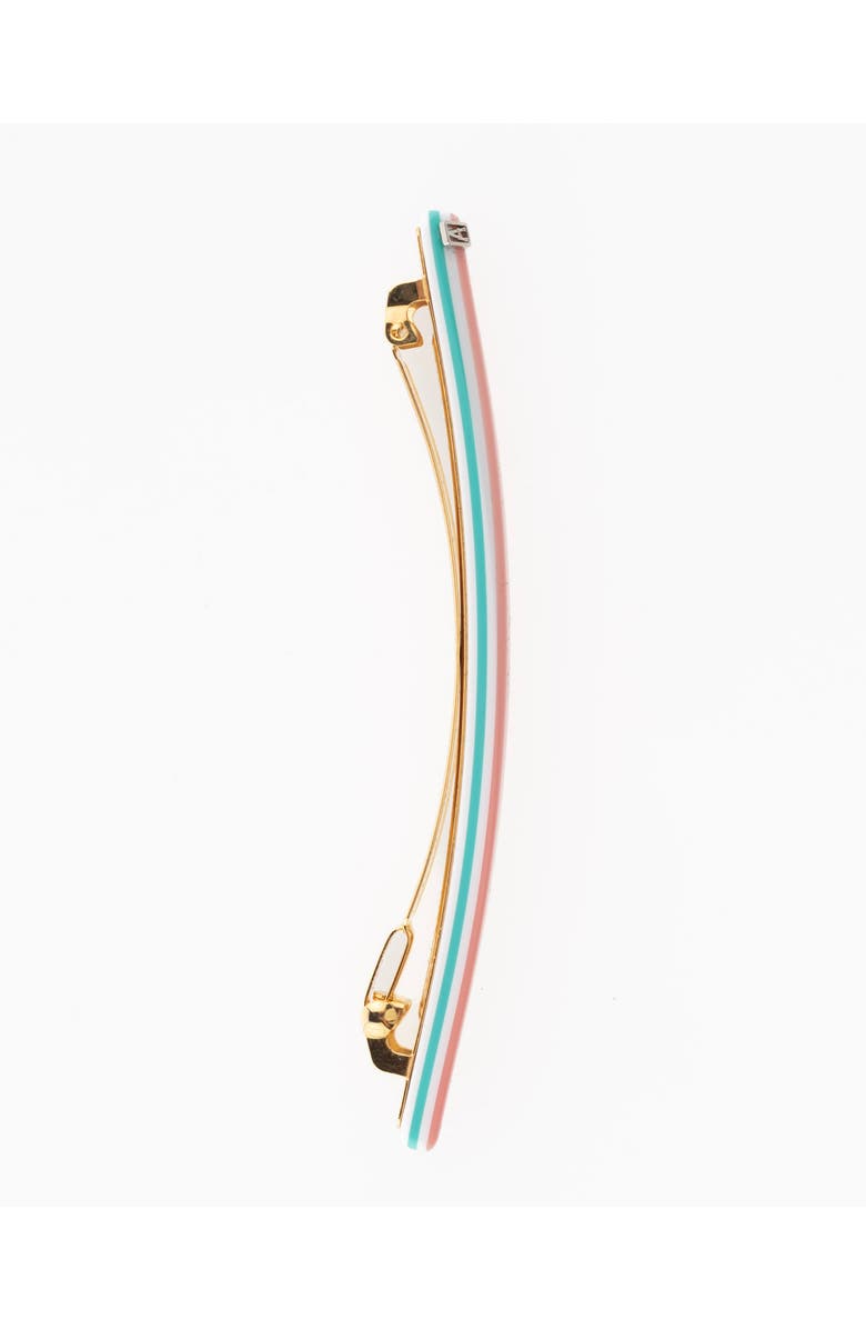 Alexandre de Paris Thin Stripes Acetate Barrette, Alternate, color, Pink