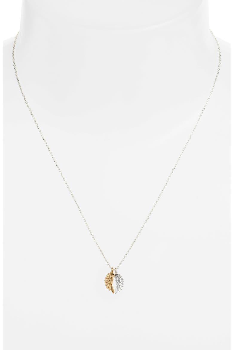 She Believed She Could Wings Necklace, Alternate, color, SILVER/ GOLD
