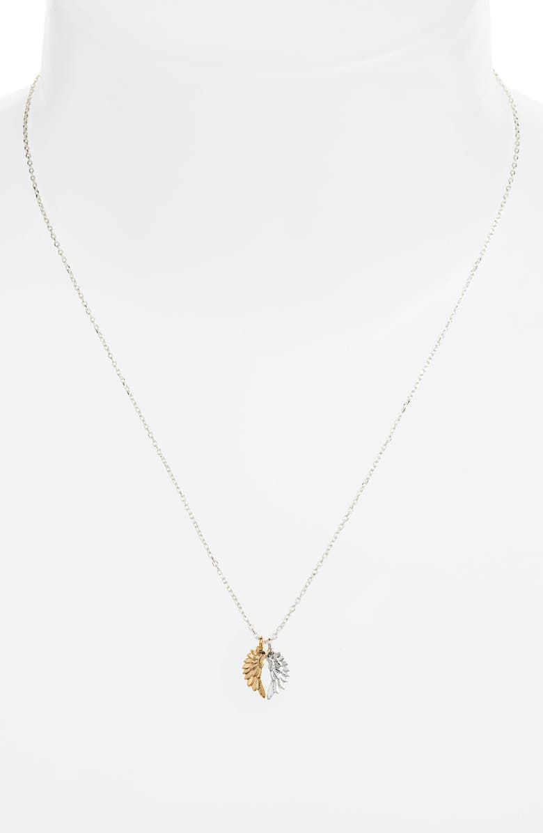 Estella Bartlett She Believed She Could Wings Necklace, Alternate, color, Silver/ Gold