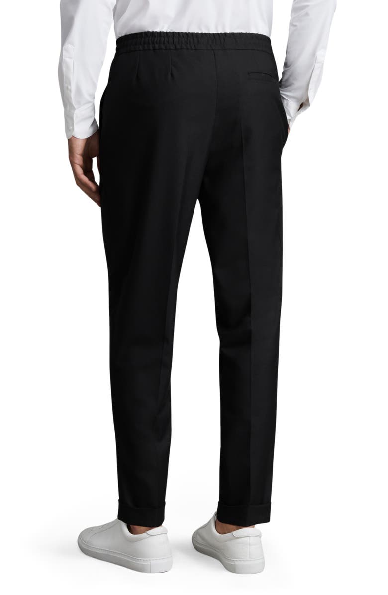 Reiss Brighton Pleated Recycled Polyester Blend Pants, Alternate, color, Black