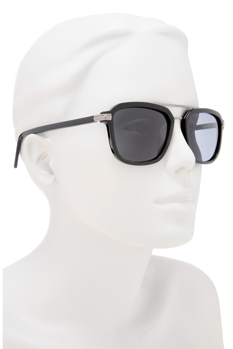 54mm Polarized Square Sunglasses, Alternate, color, BLACK