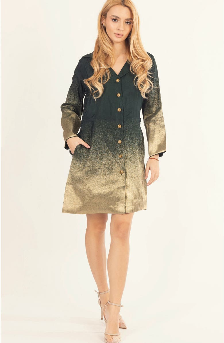 RAAS Ramona Ombre Jacquard Blazer Mini Dress, Main, color, Green