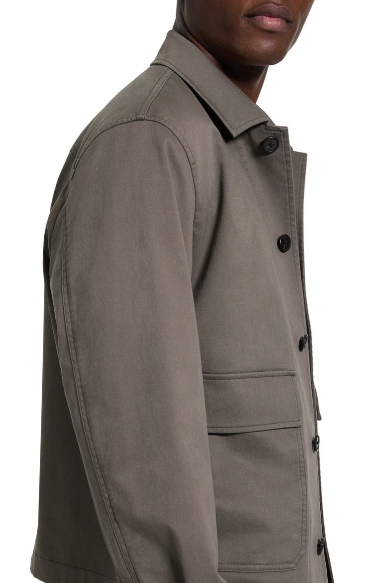Moonsoft Cotton Twill Button-Up Shirt Jacket, Alternate, color, MOREL