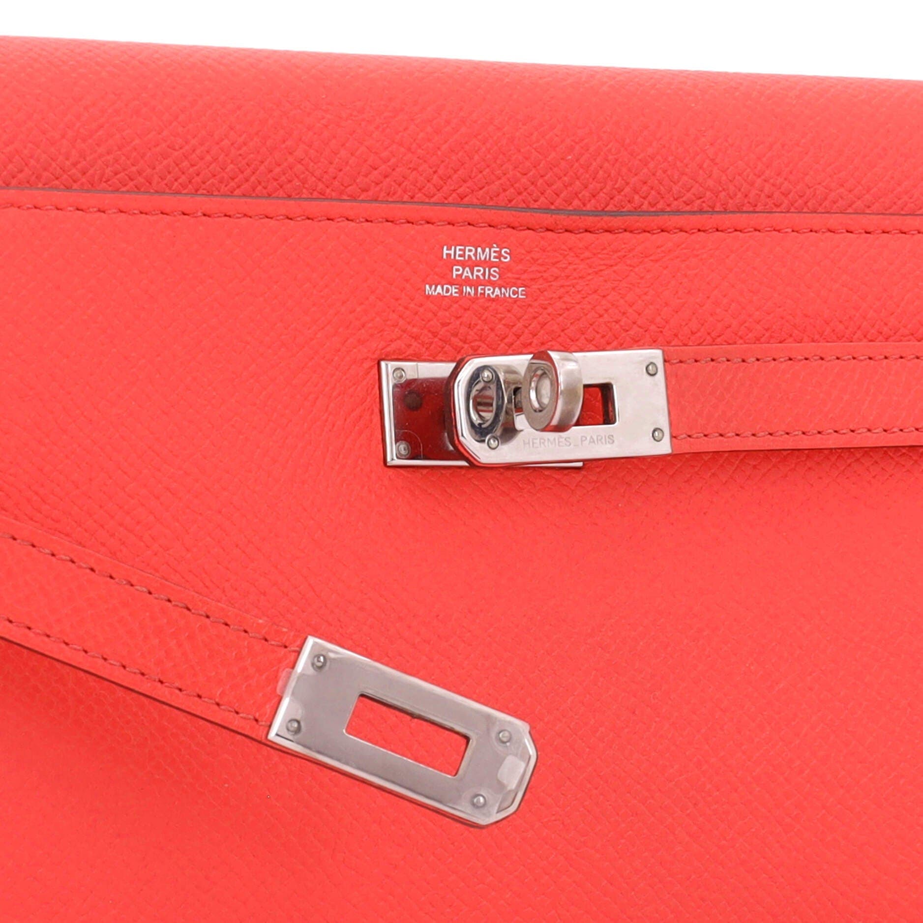 Pre-Owned Hermes Kelly Wallet Epsom Long, Alternate, color, Rouge Pivoine